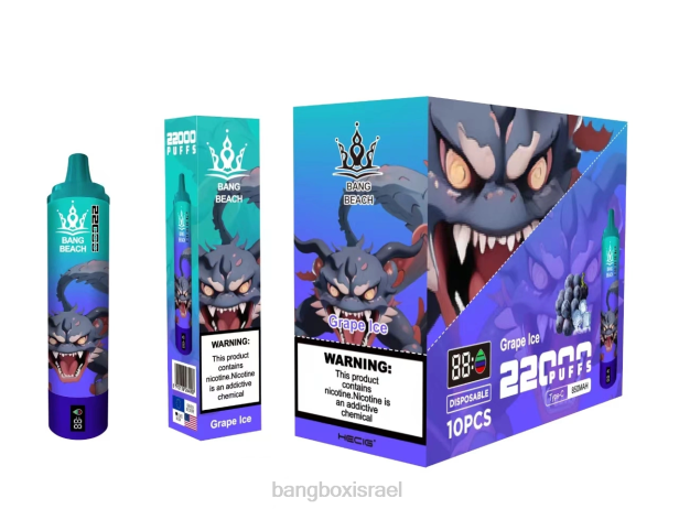 Bang Beach מסך חכם 22000 נשיפות קרח ענבים - Bang Box Vape